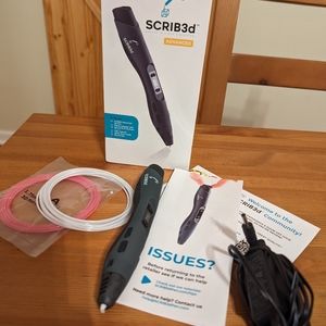 Scrib3d pen. Advanced 3D pen with power adapter & filament.